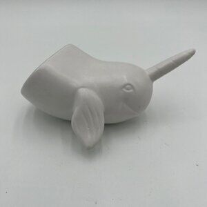 Narwhal Coastal Home Decor Wall hook hanger white whale nautical